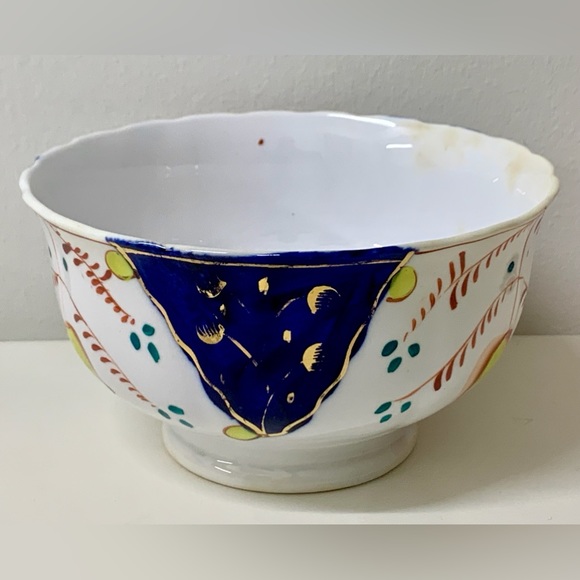 19th Century Vintage Gaudy Welsh Tulip Pattern Lusterware Waste Slop Bowl - Picture 2 of 16